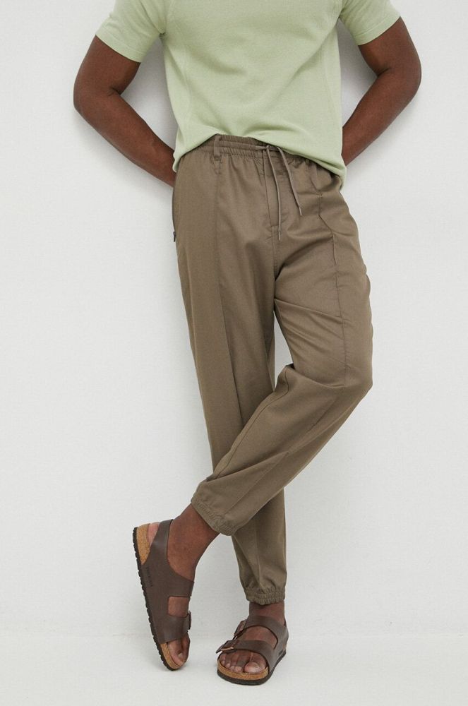 Штани Emporio Armani чоловічі колір коричневий