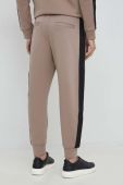 Спортивні штани Emporio Armani чоловічі колір бежевий з аплікацією