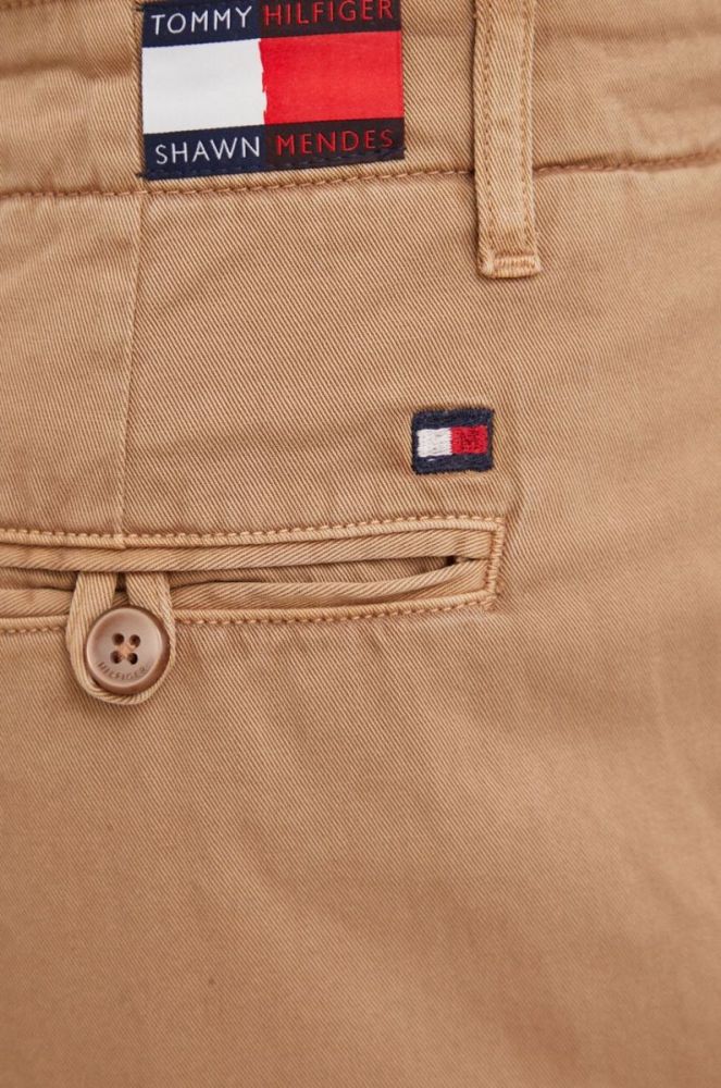 Бавовняні штани Tommy Hilfiger x Shawn Mendes колір коричневий пряме фото 4