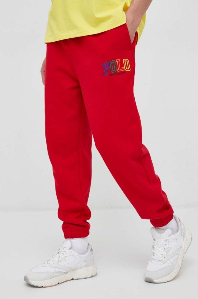 Спортивні штани Polo Ralph Lauren колір червоний з аплікацією