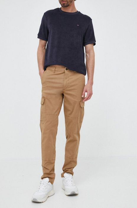 Штани Tommy Hilfiger чоловічі колір коричневий фасон cargo