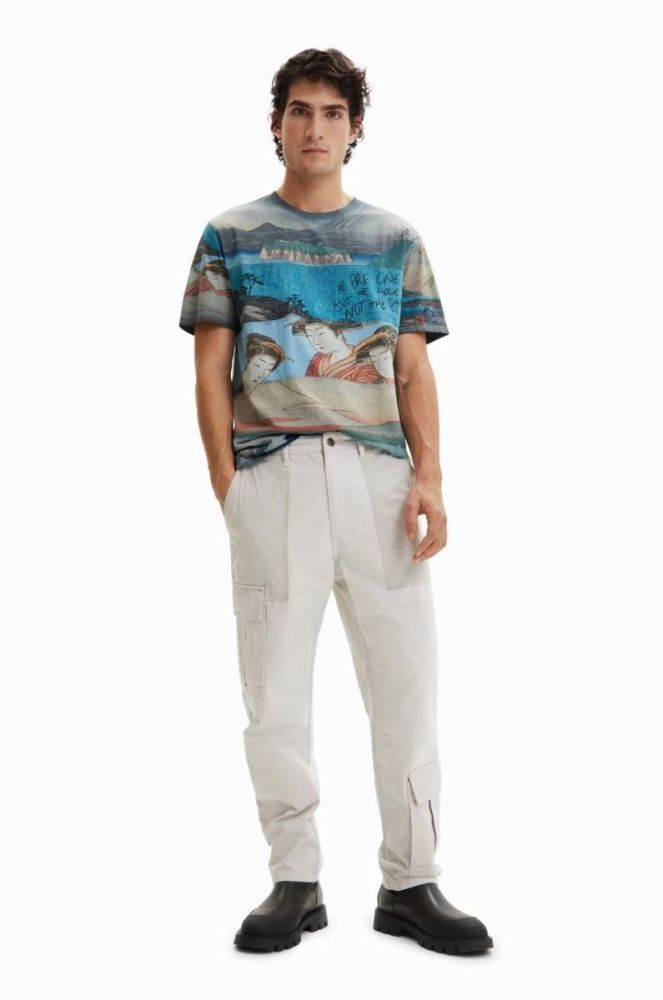 Штани Desigual чоловічі колір бежевий фасон cargo фото 2