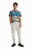 Штани Desigual чоловічі колір бежевий фасон cargo Штани Desigual чоловічі колір бежевий фасон cargo