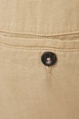 Льняні штани United Colors of Benetton колір бежевий облягаюче