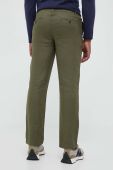 Льняні штани United Colors of Benetton колір зелений фасон chinos Льняні штани United Colors of Benetton колір зелений фасон chinos