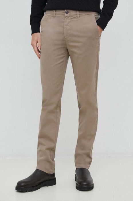 Штани United Colors of Benetton чоловічі колір коричневий облягаюче (2936302)