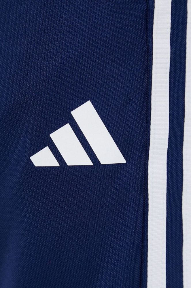 Штани для тренувань adidas Performance Train Essentials 3-Stripes колір синій з аплікацією фото 4