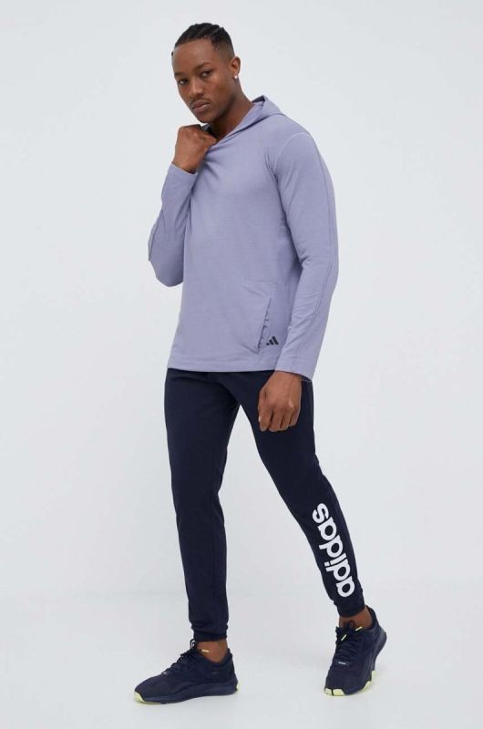 Штани для тренувань adidas Essentials колір синій з принтом фото 2