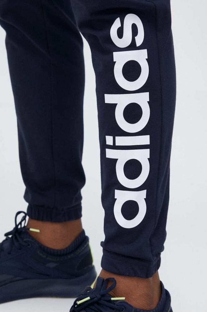 Штани для тренувань adidas Essentials колір синій з принтом фото 4