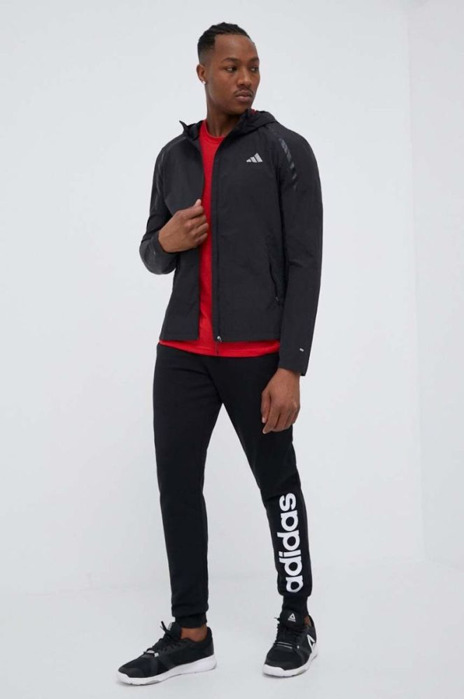 Бавовняні спортивні штани adidas колір чорний з принтом (3144922) фото 2