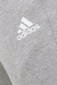 Бавовняні спортивні штани adidas колір сірий з принтом