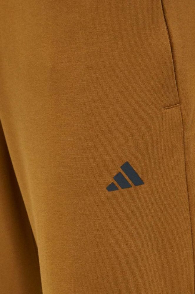 Штани для тренувань adidas Performance Base колір коричневий однотонні фото 4