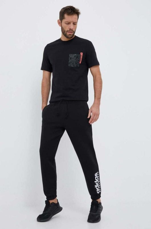 Спортивні штани adidas колір чорний з принтом (3233855) фото 2