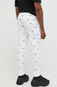 Бавовняні спортивні штани HUGO колір білий візерунок