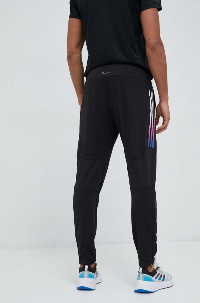 Штани для бігу adidas Performance Run Icons колір чорний з принтом фото 3