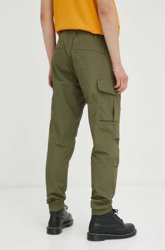 Бавовняні штани G-Star Raw колір зелений пряме фото 2