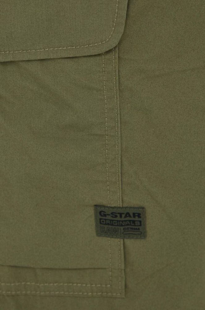 Бавовняні штани G-Star Raw колір зелений пряме фото 3