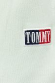 Бавовняні спортивні штани Tommy Jeans колір зелений з аплікацією
