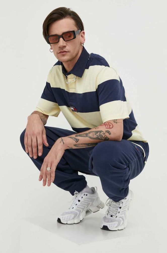 Бавовняні спортивні штани Tommy Jeans чоловічі колір синій однотонні (2975273) фото 2