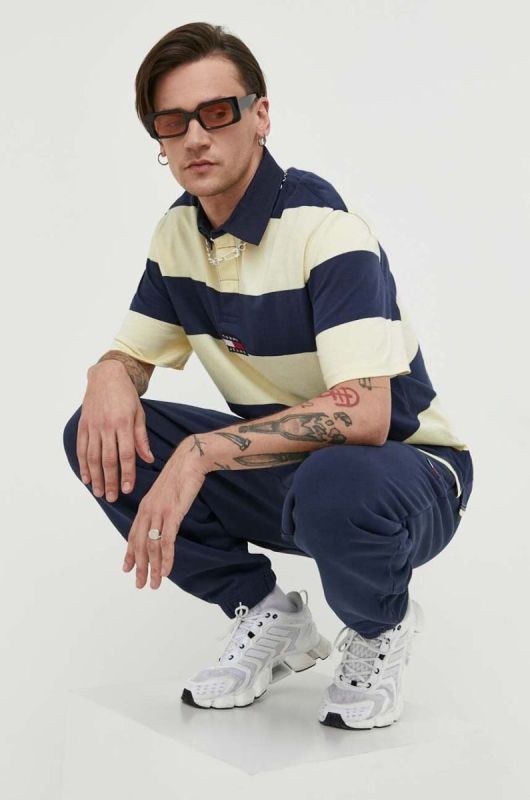 Бавовняні спортивні штани Tommy Jeans чоловічі колір синій однотонні (2975273) фото 2