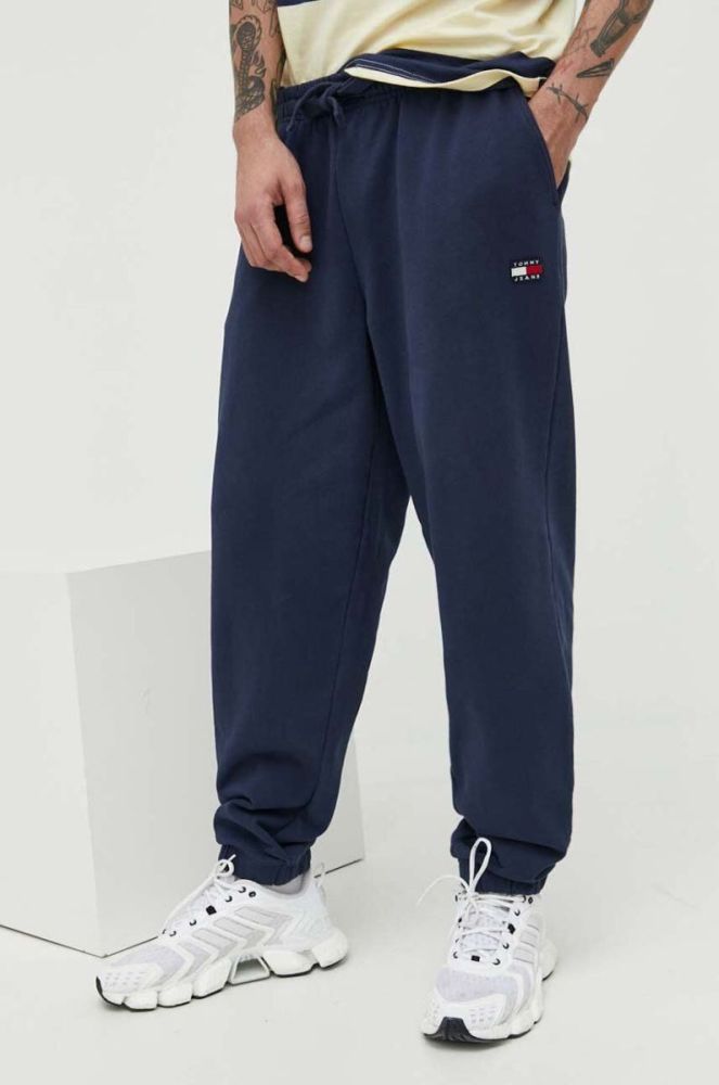 Бавовняні спортивні штани Tommy Jeans чоловічі колір синій однотонні (2975273) фото 4