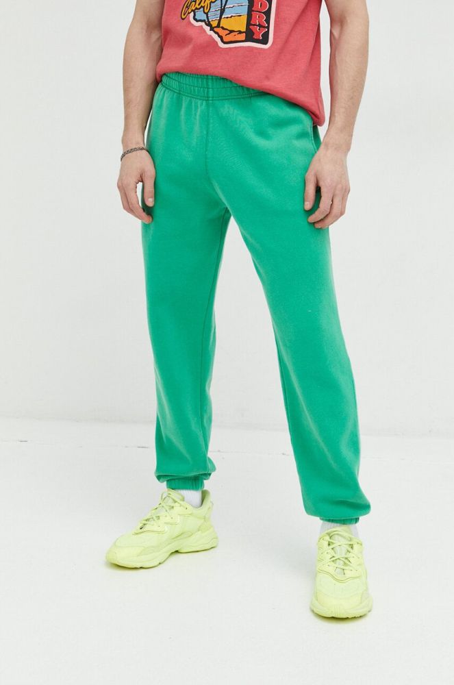 Спортивні штани Superdry колір зелений однотонні (3000941)
