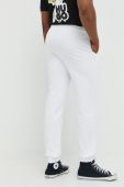 Бавовняні спортивні штани HUGO колір білий однотонні (3132868)