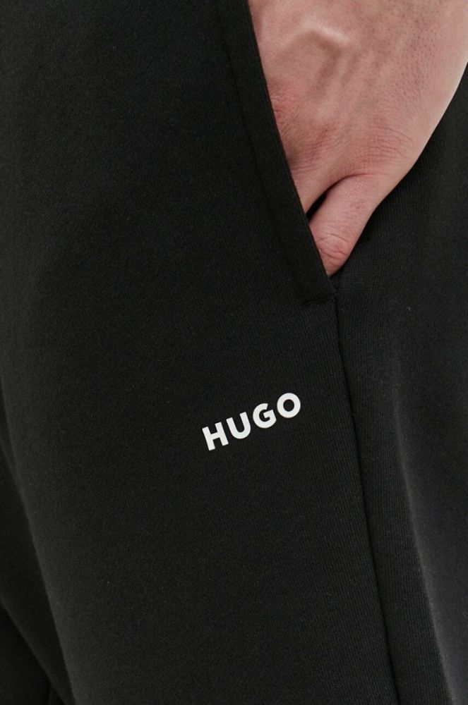 Бавовняні спортивні штани HUGO колір чорний однотонні (3132863) фото 4