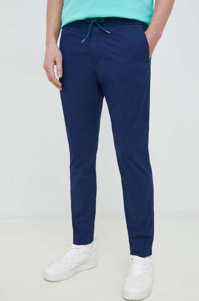Бавовняні штани PS Paul Smith колір синій пряме