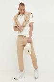 Спортивні штани Nicce колір бежевий з аплікацією