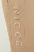Спортивні штани Nicce колір бежевий з аплікацією