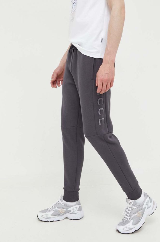 Спортивні штани Nicce колір сірий з аплікацією (3285336)