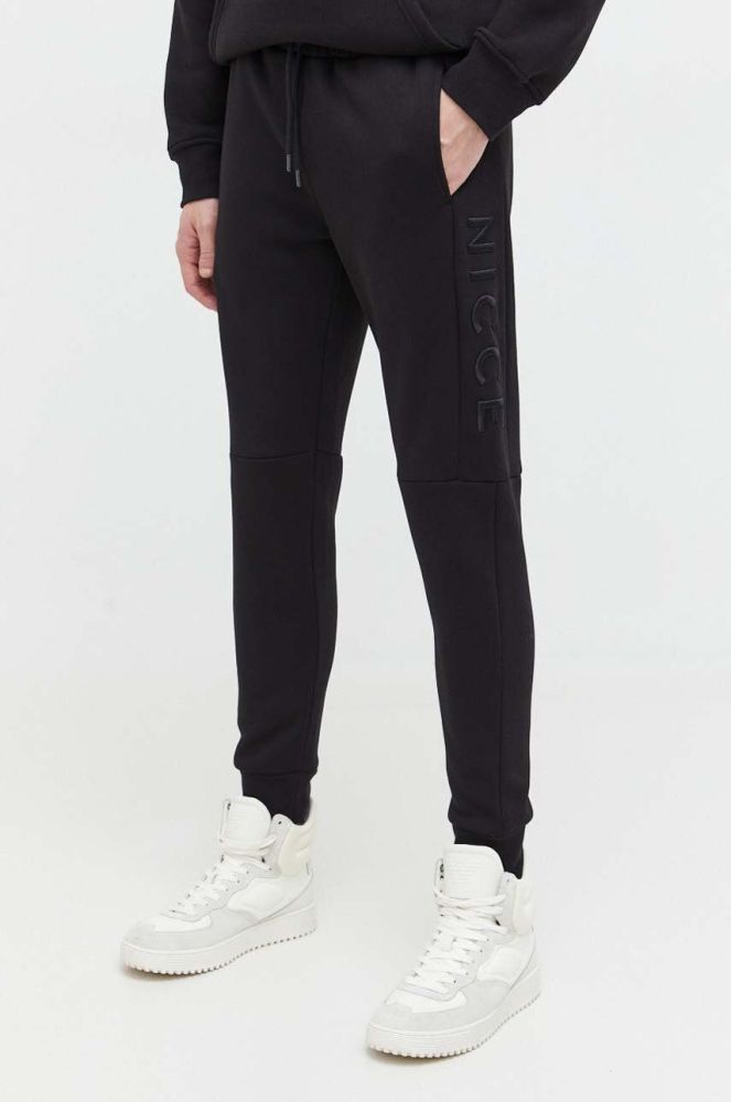 Спортивні штани Nicce колір чорний з аплікацією (3628831)