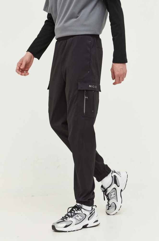 Спортивні штани Nicce колір чорний однотонні (3285353)