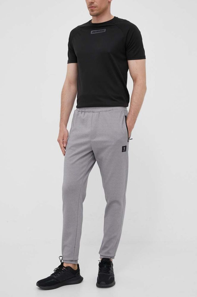 Спортивні штани Hummel Interval колір сірий однотонні