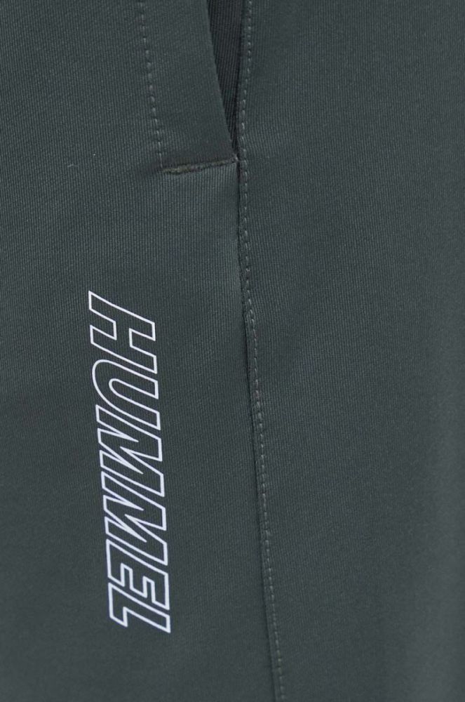 Штани для тренувань Hummel Strength колір зелений з принтом фото 4