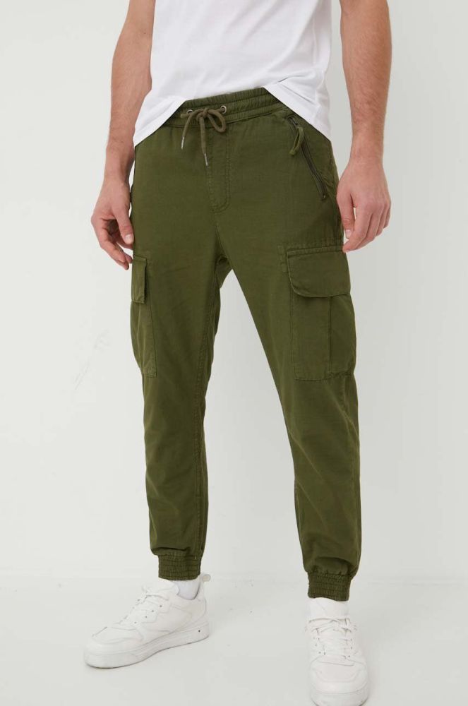 Бавовняні штани Alpha Industries колір зелений 116201.142-DarkOlive