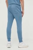 Бавовняні спортивні штани Lyle & Scott однотонні колір блакитний
