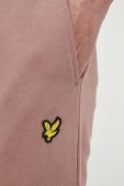 Бавовняні спортивні штани Lyle & Scott колір рожевий однотонні