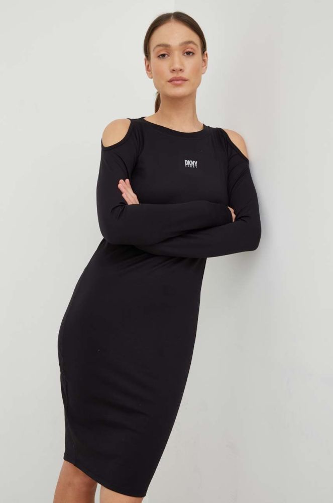 Сукня Dkny колір чорний midi пряма (2911550)