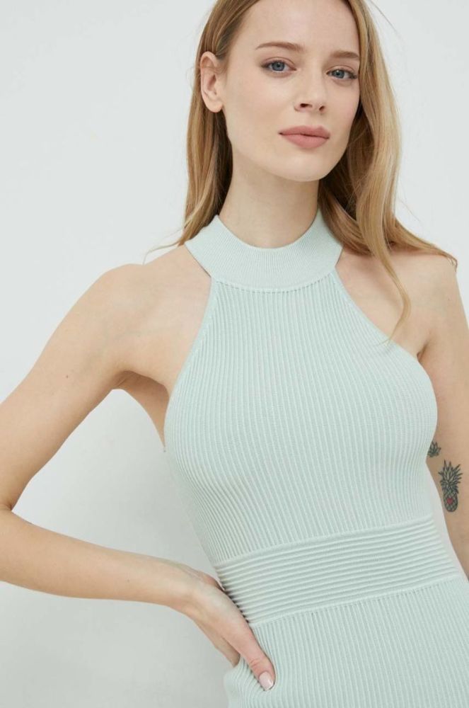 Сукня Guess колір зелений mini облягаюча (2917446) фото 4