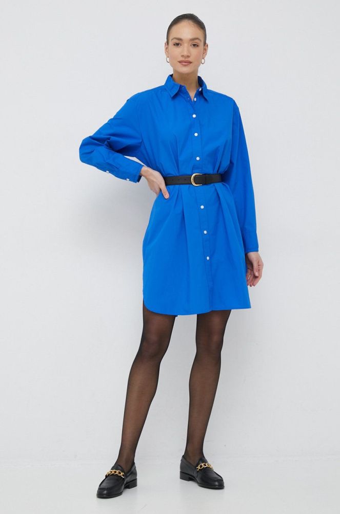 Бавовняна сукня Tommy Hilfiger mini oversize колір блакитний (2879753)