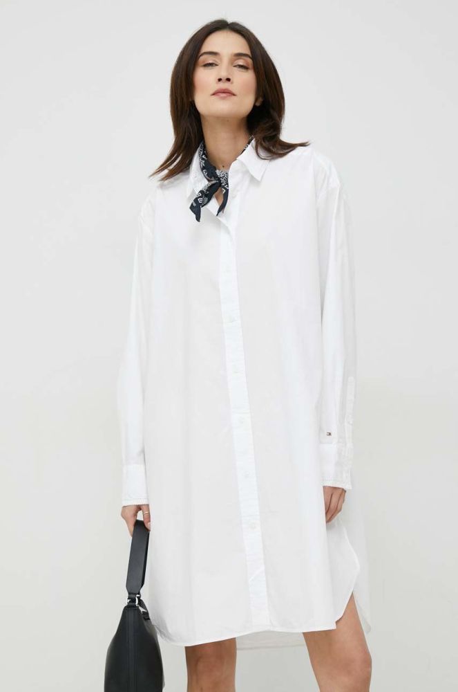 Бавовняна сукня Tommy Hilfiger колір білий mini oversize (2879748)