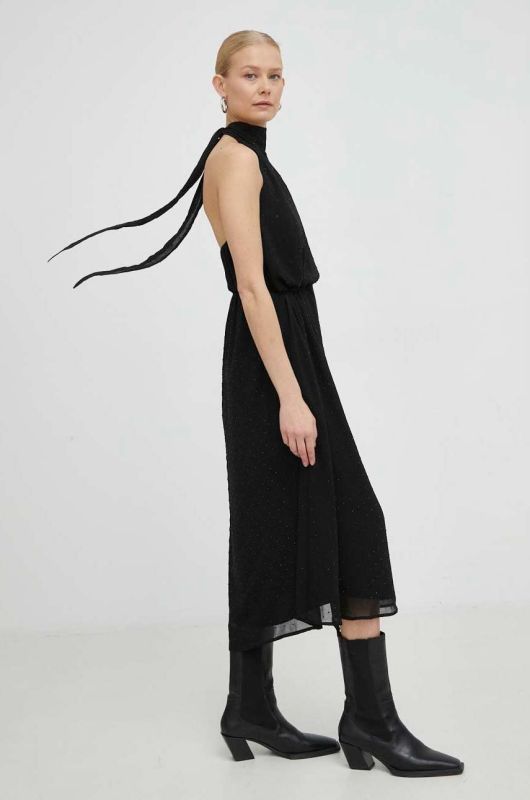 Сукня Bruuns Bazaar Impatiens Gabby колір чорний maxi пряма