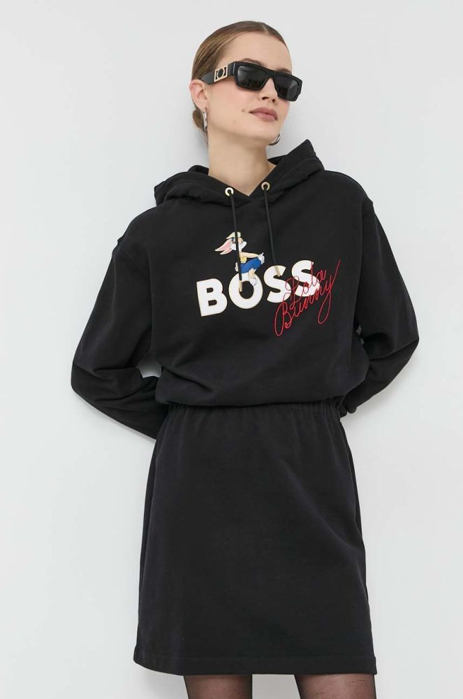 Сукня BOSS x Looney Tunes колір чорний mini розкльошена