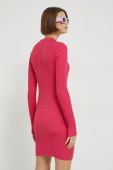 сукня Tommy Jeans колір рожевий mini облягаюча