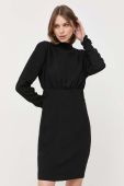 Сукня Notes du Nord колір чорний mini облягаюча (3151417)