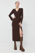Сукня Notes du Nord колір коричневий maxi пряма (2879799)