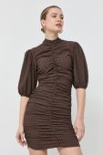 Сукня Notes du Nord Ficca колір коричневий mini облягаюча