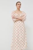 Бавовняна сукня Notes du Nord Filippa колір бежевий maxi розкльошена